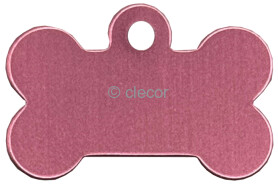 MEDAILLE DE CHIEN OS ROSE ALU ANODISE 19 X 32 LOT DE 10 Médaille